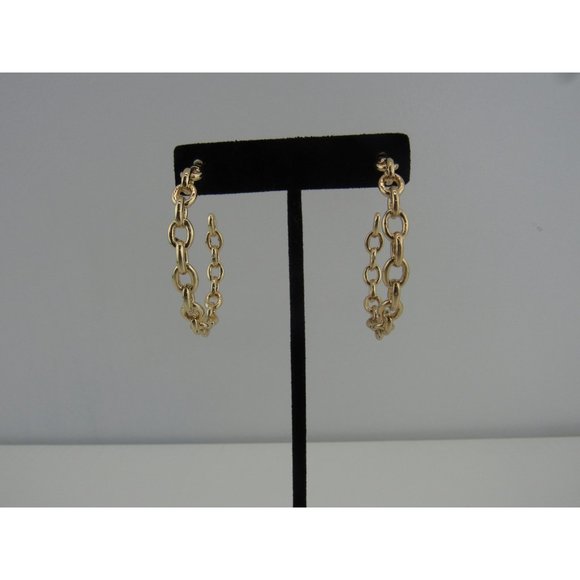 NWT EXPRESS INTERLOCKING CHAIN HOOP EARRINGS - Picture 6 of 10